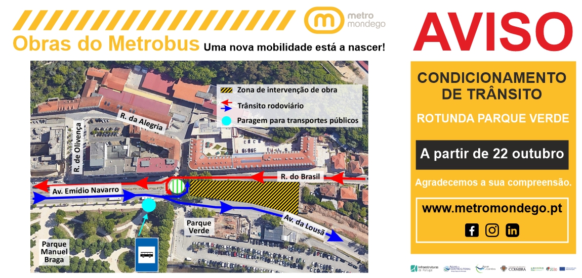 Condicionamento MetroBus - Zona de confluência da Av. Emídio Navarro com a Rua do Brasil, junto ao Parque Verde