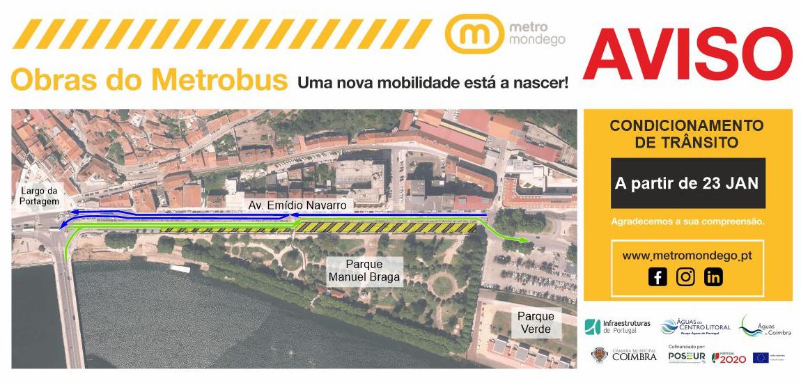 Obras do Metrobus – Condicionamento de trânsito na Avenida Emídio Navarro