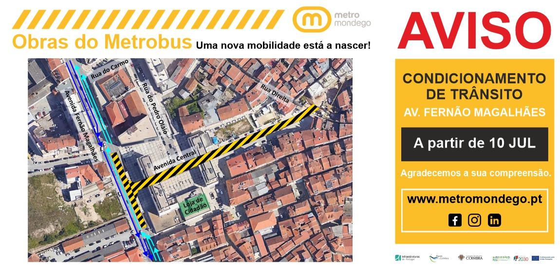 Obras do Metrobus - condicionamento de trânsito na Avenida Fernão de Magalhães